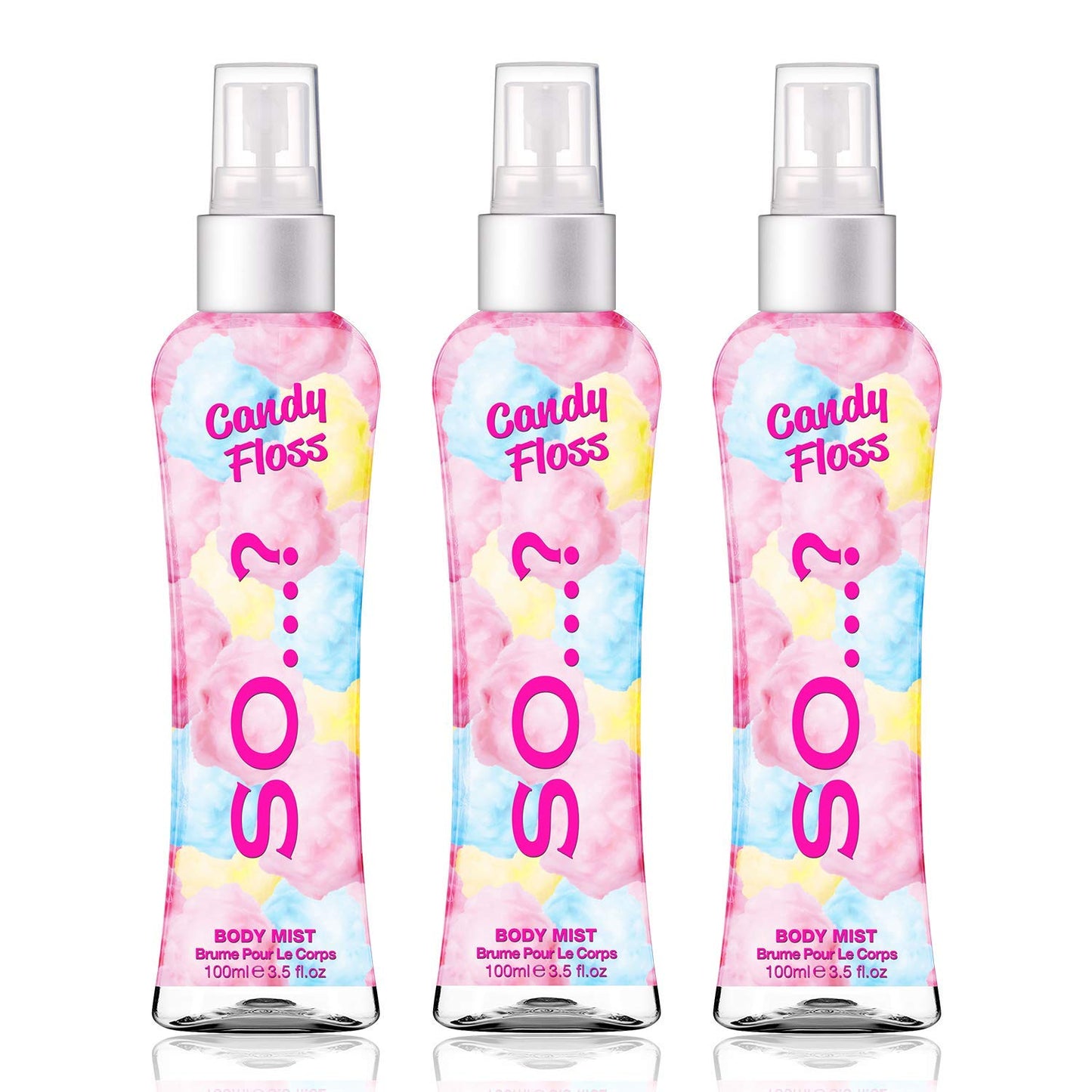 Cotton Candy Body Mist for Women - 3.5 oz Refreshing Fragrance | Pack of 3