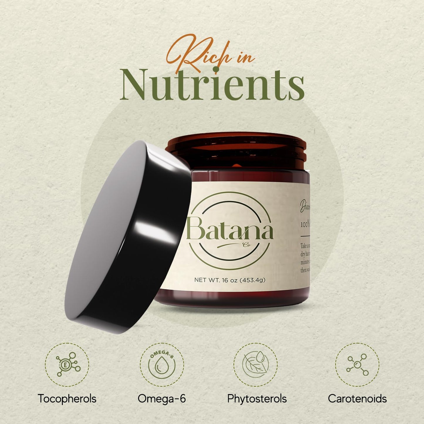 Batana Oil for Hair Growth - 100% Pure Natural Treatment | 16 FL OZ