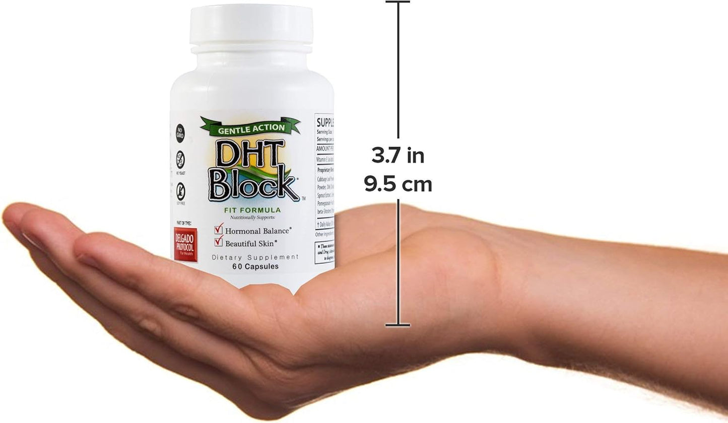 DHT Blocker Supplement - Natural Hair & Skin Support with Dim, Turmeric & Astragalus | 60 Vegan Capsules