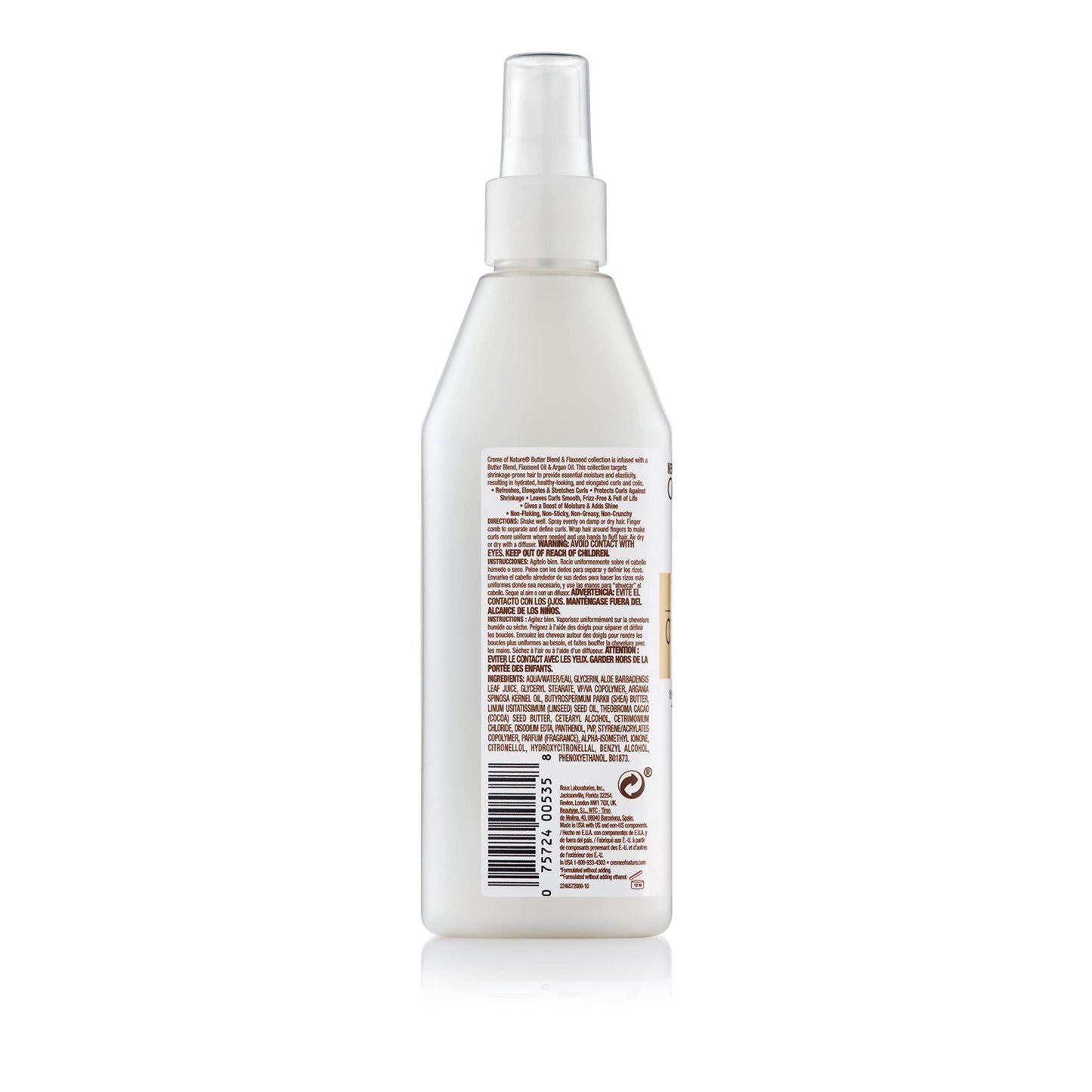 Creme of Nature Double Duty Curl Definer and Booster with Butter Blend, Flaxseed and Argan Oil, Moisturizing Anti-Shrinkage and Styling Spray for Natural Hair, 12 fl oz