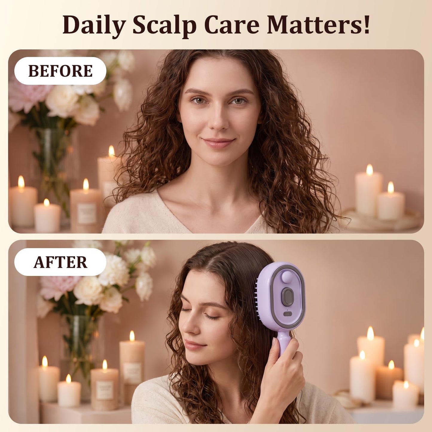 Electric Spray Air Cushion Massage Comb 2026 All in One Misting Aqua Detangler Brush Self-Clean Liquid Water Mister Spray Bottle Hair Brush Scalp Oil Applicator Steam Wet Curly Wavy Hairbrush