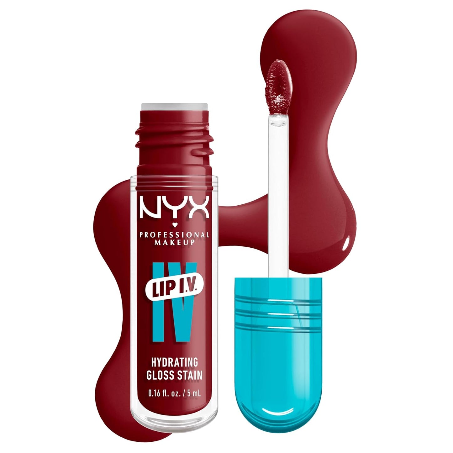 NYX Lip IV Hydrating Glossy Lip Stain - Long-Lasting Vegan Formula with 12 HR Hydration | Mocha Me Wet (Brown)
