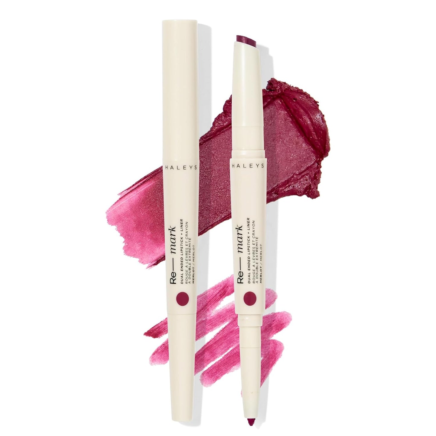 HALEYS Dual Ended 2-in-1 Lipstick & Liner - Creamy Matte Merlot Lip Combo for Women | Precision Lip Liner & Moisturizing Lipstick
