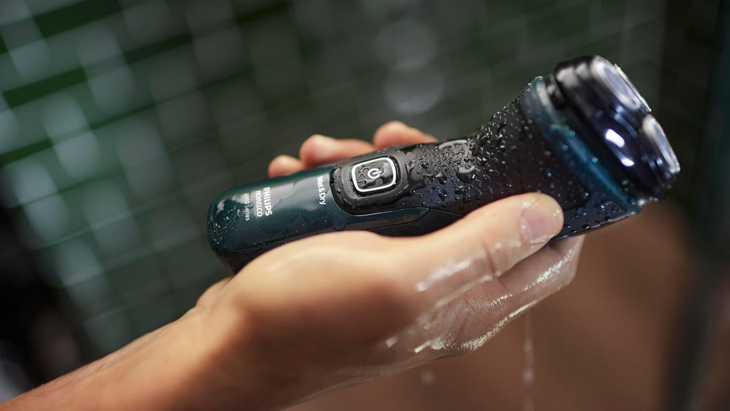 Philips Norelco Shaver 2600 Series - Wet & Dry Electric Shaver with Pop-Up Trimmer | Dark Forest Green, Model X3052/91