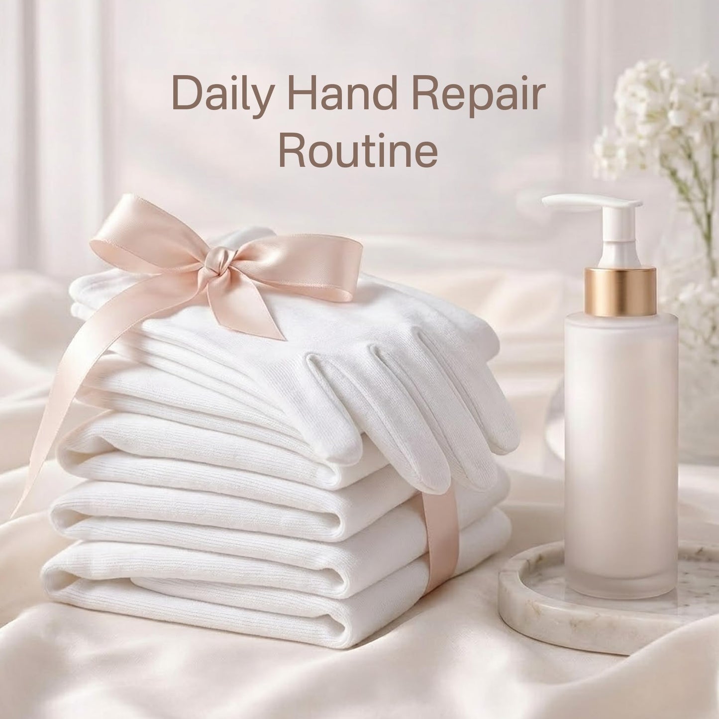 Cotton Gloves for Dry Hands Sleeping – 4 Pairs White Gloves Women Moisturizing Gloves Overnight, 100% Cotton Gloves Eczema, Spa Care for Dry Hands as Hand Mask