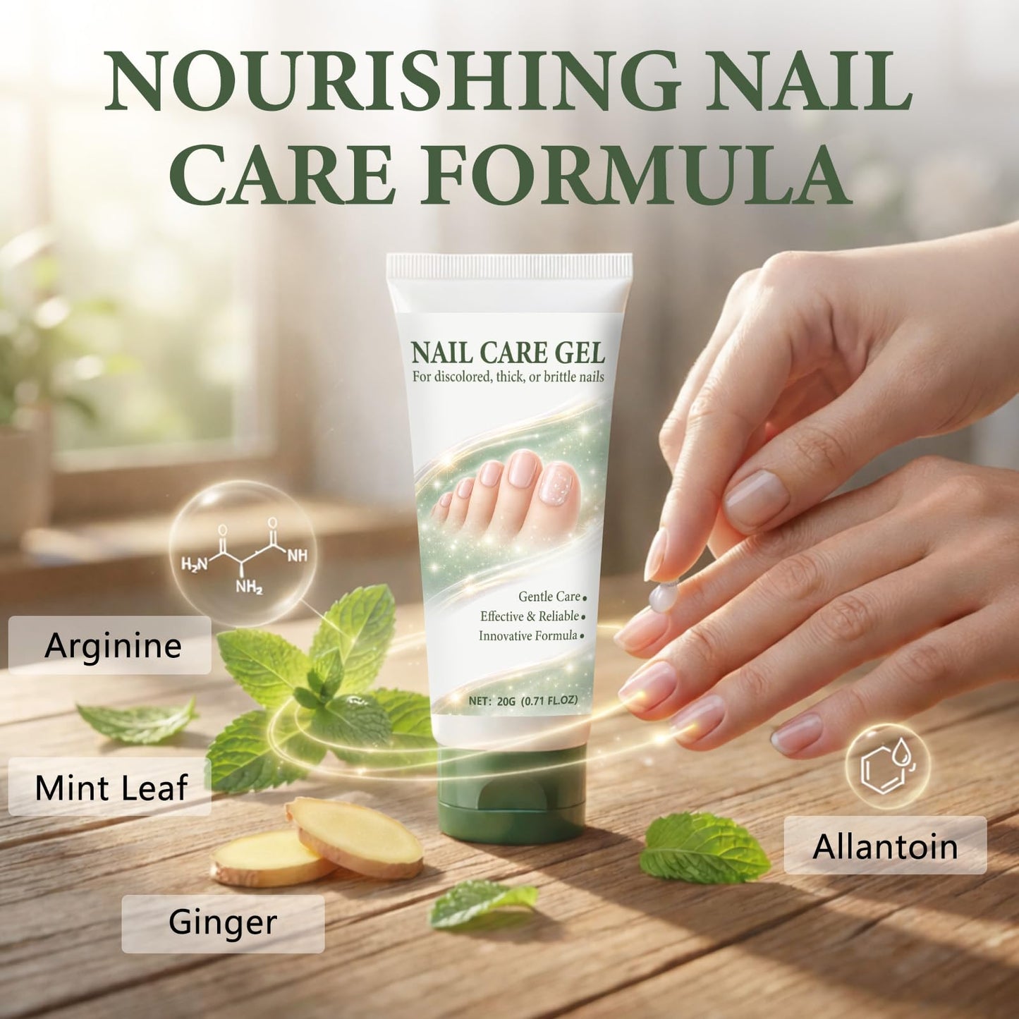 Nail Repair Gel, Nail Growth Serum, Toe Nail homFungusgo, Nail Strengthening Serum for Damaged, homBrittle & Thin Nails, Nourishing Formula, Fast Absorbing, Enhances Nail Appearance 20g