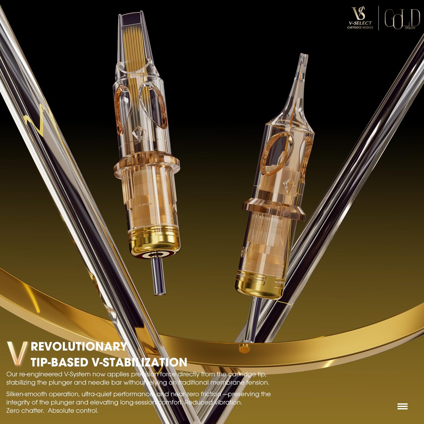 EZ Tattoo Cartridge Needles - 20Pcs Gold Outer Layer Titanium Core Needle Cartridge #12 (7RL) 0.35mm Standard Round Liner for Tattoo Gun Machine - V Select Gold Series