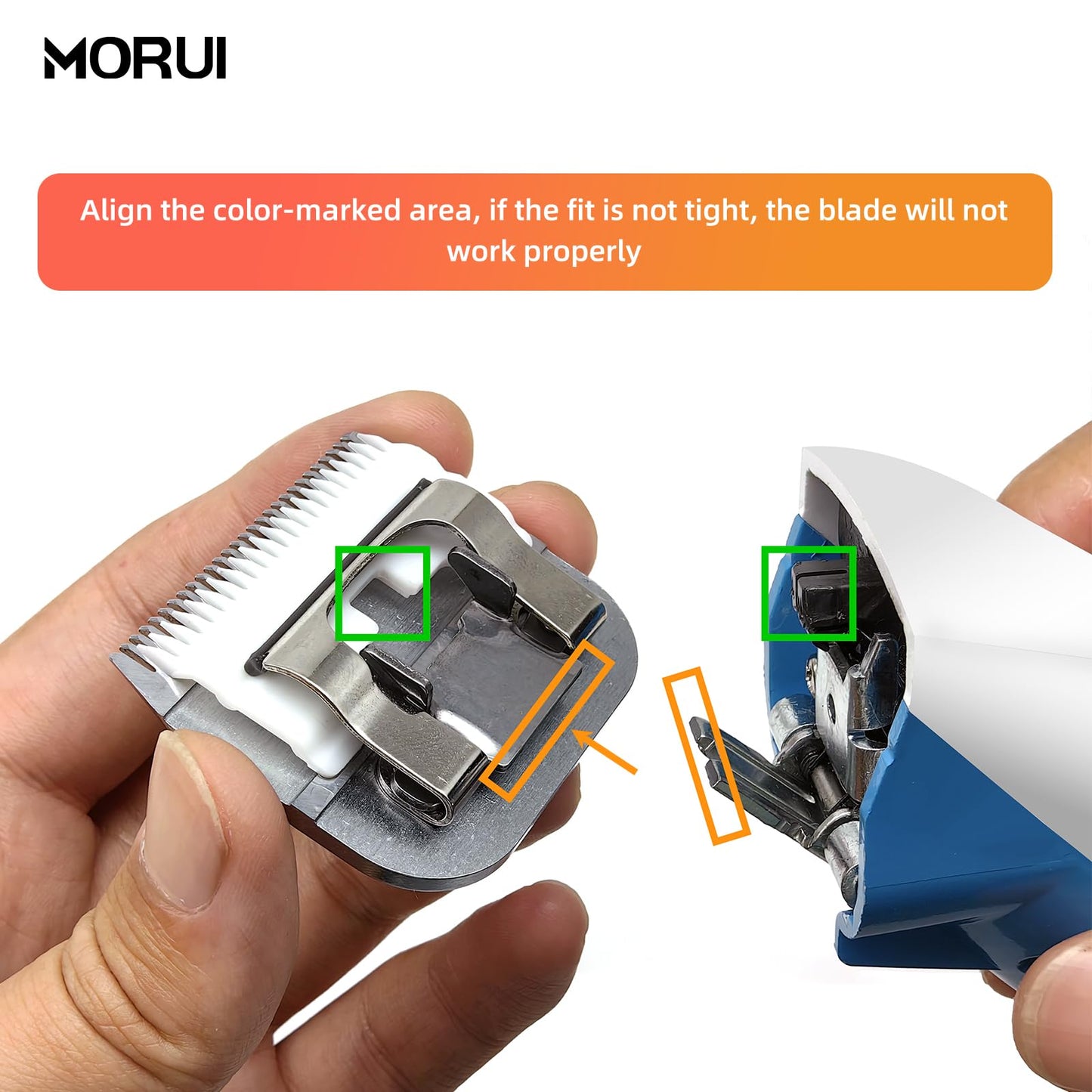 morui Pet Dog Grooming Clipper Replacement Blade，Detachable Ceramic Blade，Compatible with Most Andis,Oster A5 Wahl KM Series Clippers Size 15 Cut Length 3/64"(1.2mm)