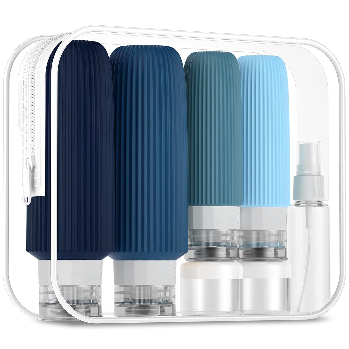 Travel Bottles for Toiletries - 16 Pack Silicone Containers | 6oz Leak-Proof Shampoo & Conditioner Set