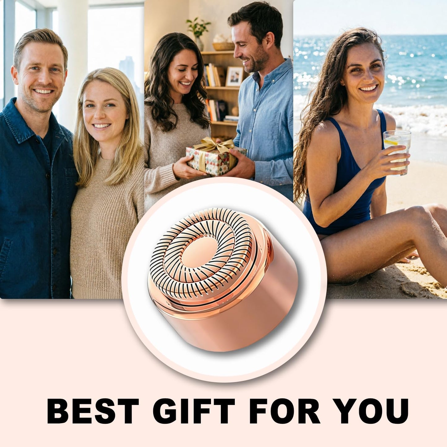 FUHKQE Replacement Heads Compatible with Finishing Touch Flawless Gen 3 Facial Hair Remover, Rose Gold Replacement Blades for Women’s Facial Hair Removal Device (6 Packs)