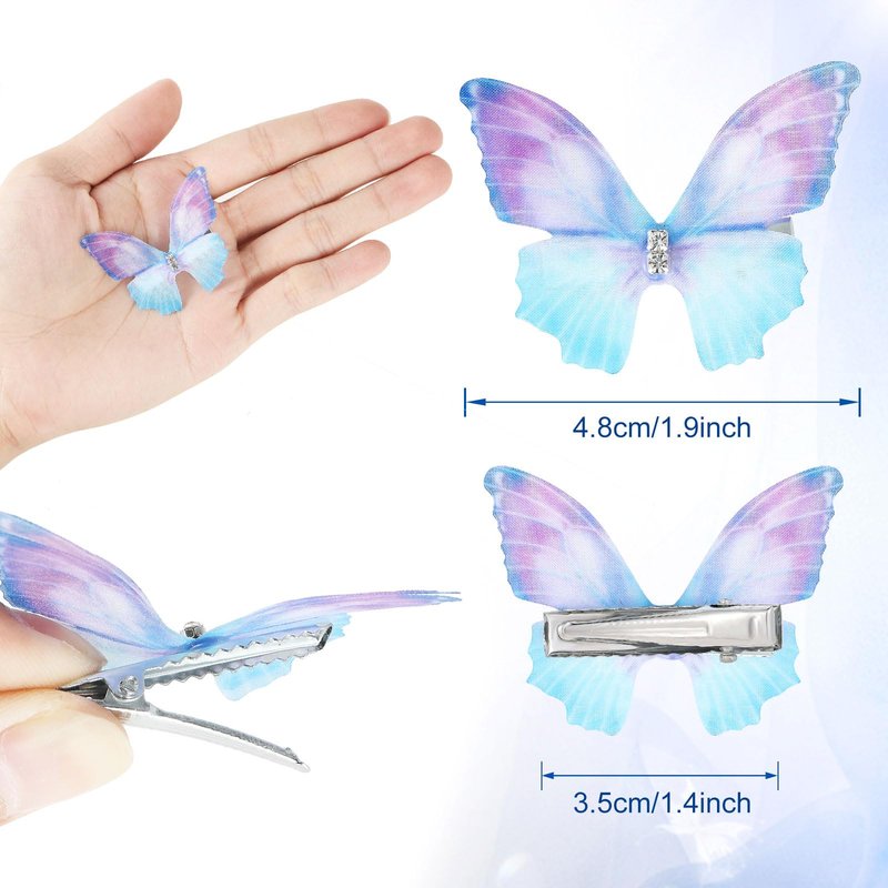 20Pcs Rhinestone Y2K Glitter Hold Hair Jaw Clips, Cute Hair Claws, and Butterfly Clips for Teens Women - Gifts