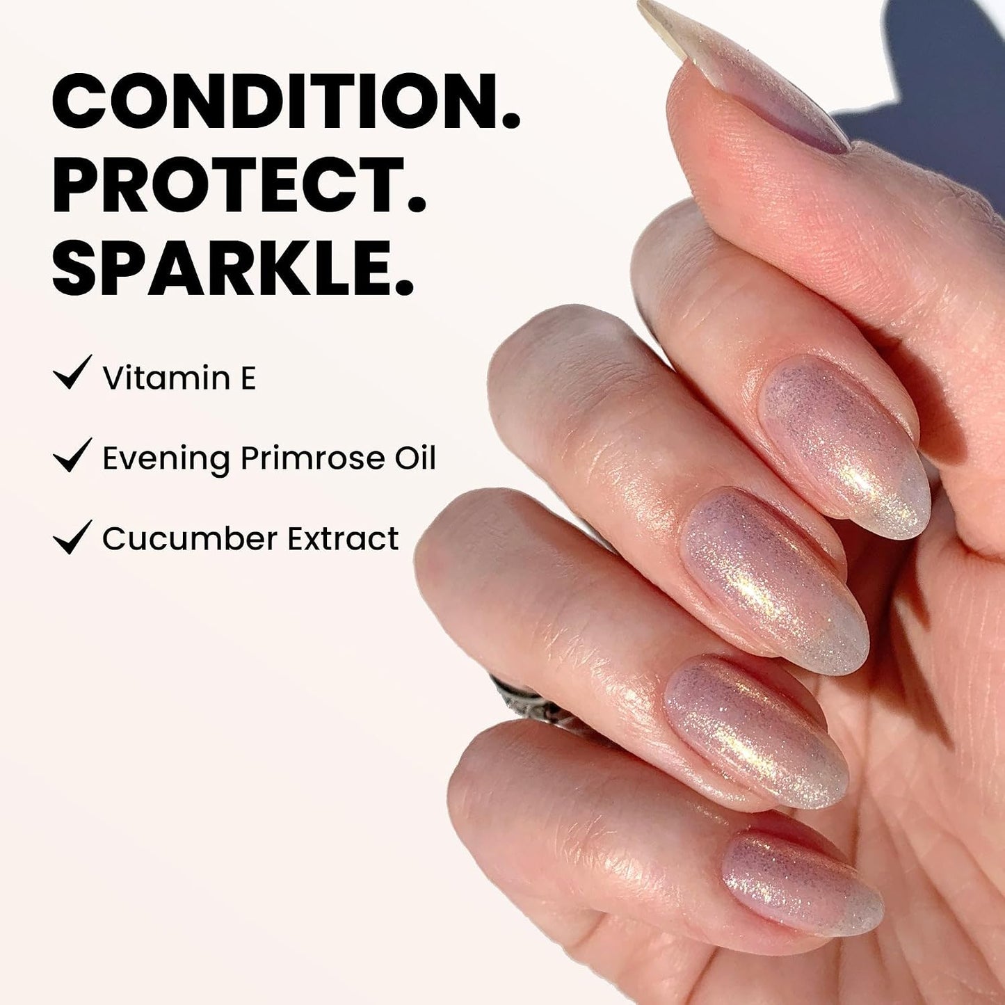 LONDONTOWN Shimmer Nail Highlighter - Iridescent Nail Polish Treatment | Vegan Cruelty-Free, Gold Pink - 0.40 fl oz