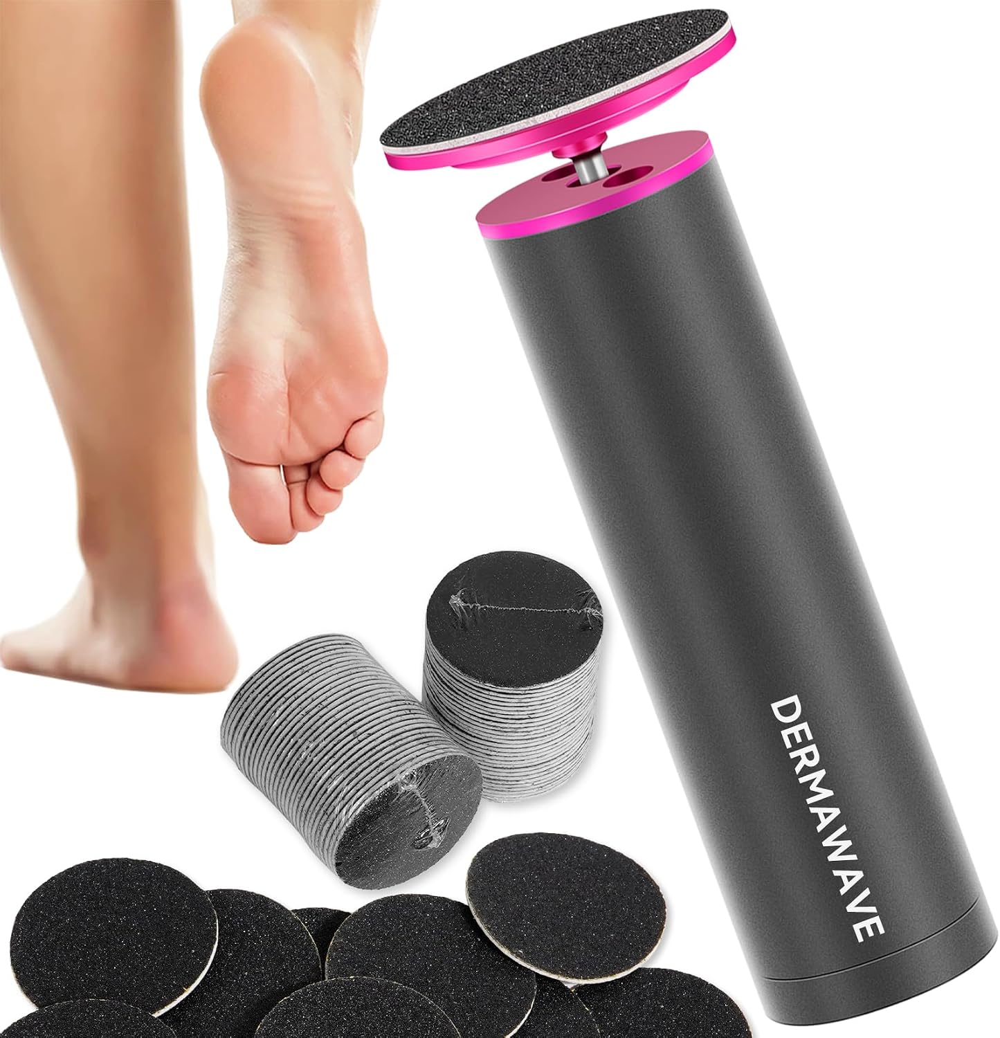 Electric Callus Remover for Feet - Professional Pedicure Tool with 60 Sandpaper Discs & Adjustable Speed | Heel Grinder Sander