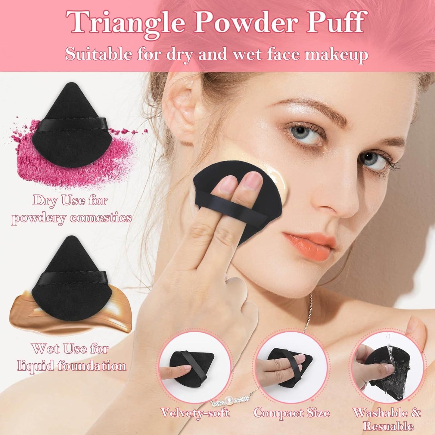 Disposable Makeup Applicators Kit - Triangle Puff, Mascara Wands, Lip Brushes & Hair Clips | Complete Artist Supplies Set