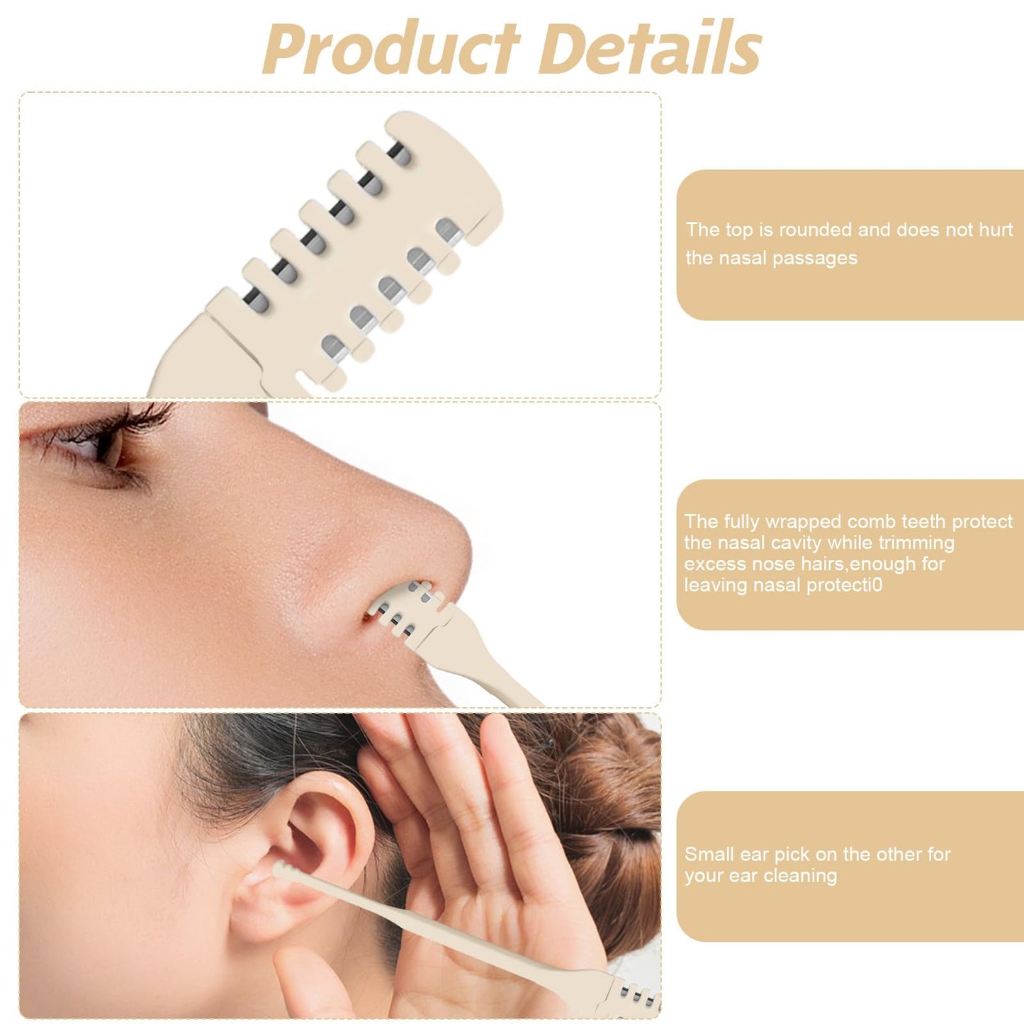 FNANJWQ 30Pcs Manual Nose Hair Trimmer - Rotating Nasal Hair Razor Cutter with Storage Box for Women and Men Double Sided Nose Hairs Cleaner Portable Nostril Remover Tools