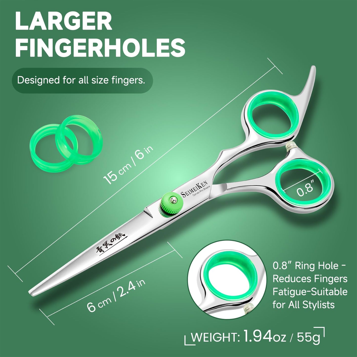 SEIMEIKEN Hair Cutting Scissors, 6" Haircut Scissors