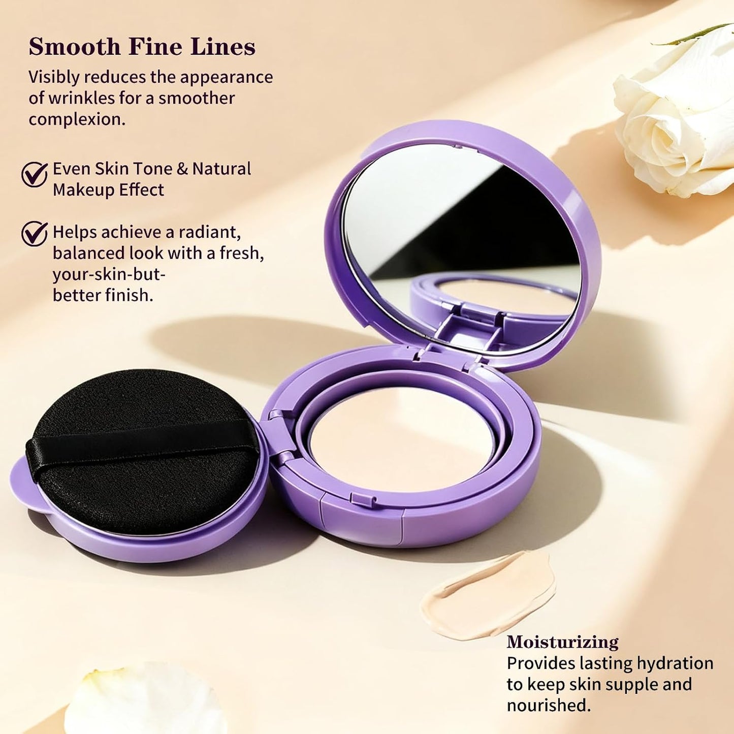 Balm Foundation for Mature Skin - Hydrating, Buildable Coverage | Blurs Fine Lines & Smooths Texture (Light, 1)