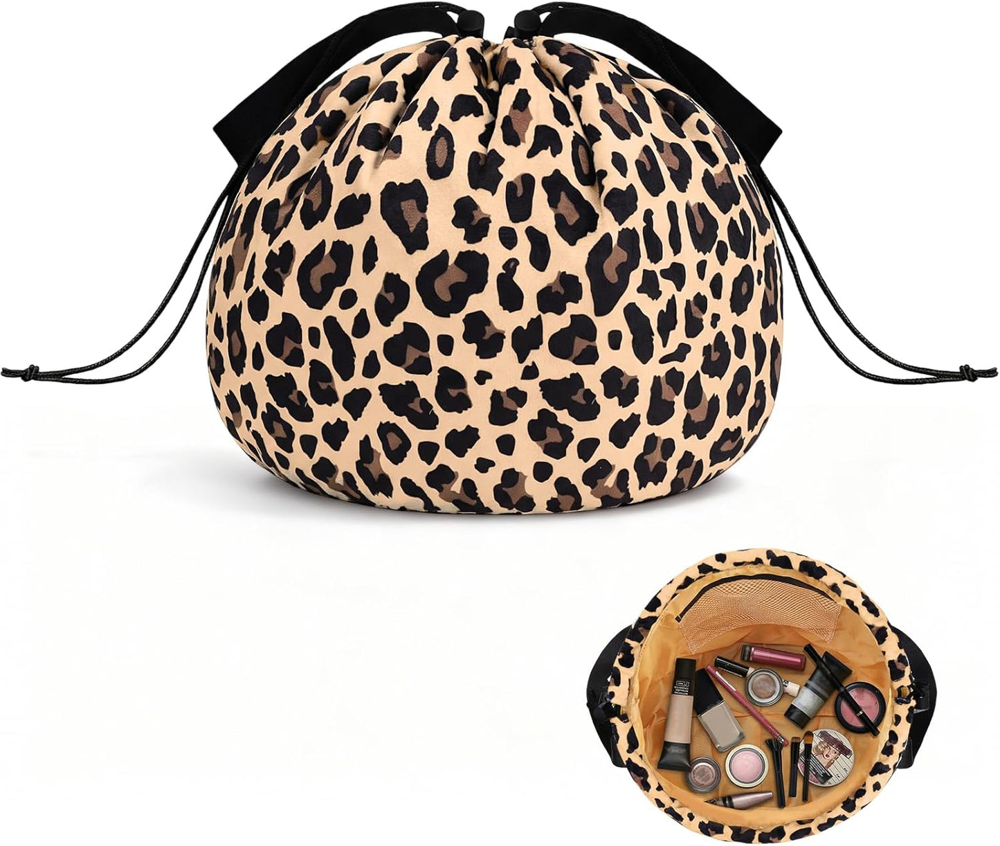 Funny Cat Makeup Bag - Large Capacity Travel Cosmetic Organizer | Perfect Gift for Cat Lovers, Teens & Women - Black