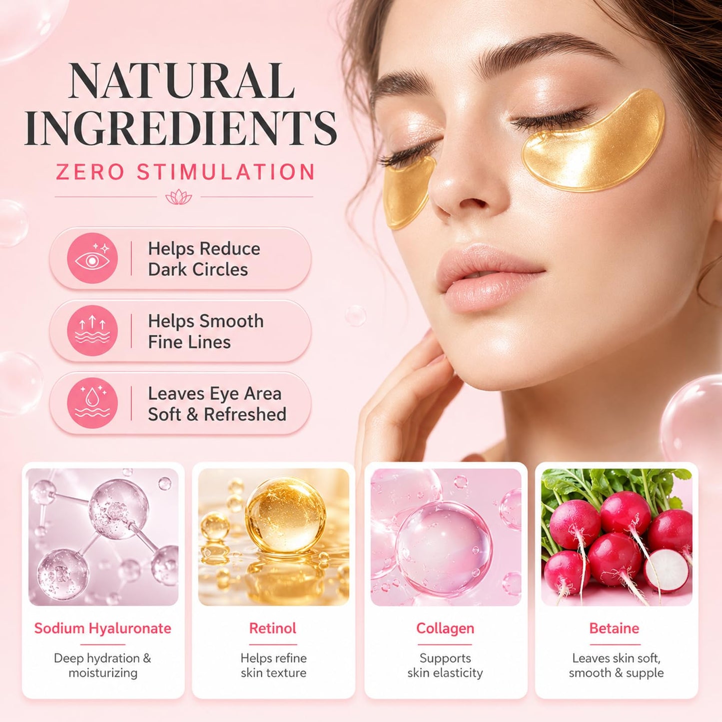Sulily 30 Pairs Eye Masks & Lip Masks, 24K Gold Under Eye Patches for Puffy Eyes, Cooling Moisturizing Lip Mask Skincare, Bridesmaid Gifts, Bridal Shower Gifts, Bulk Gifts, Bachelorette Party Favors