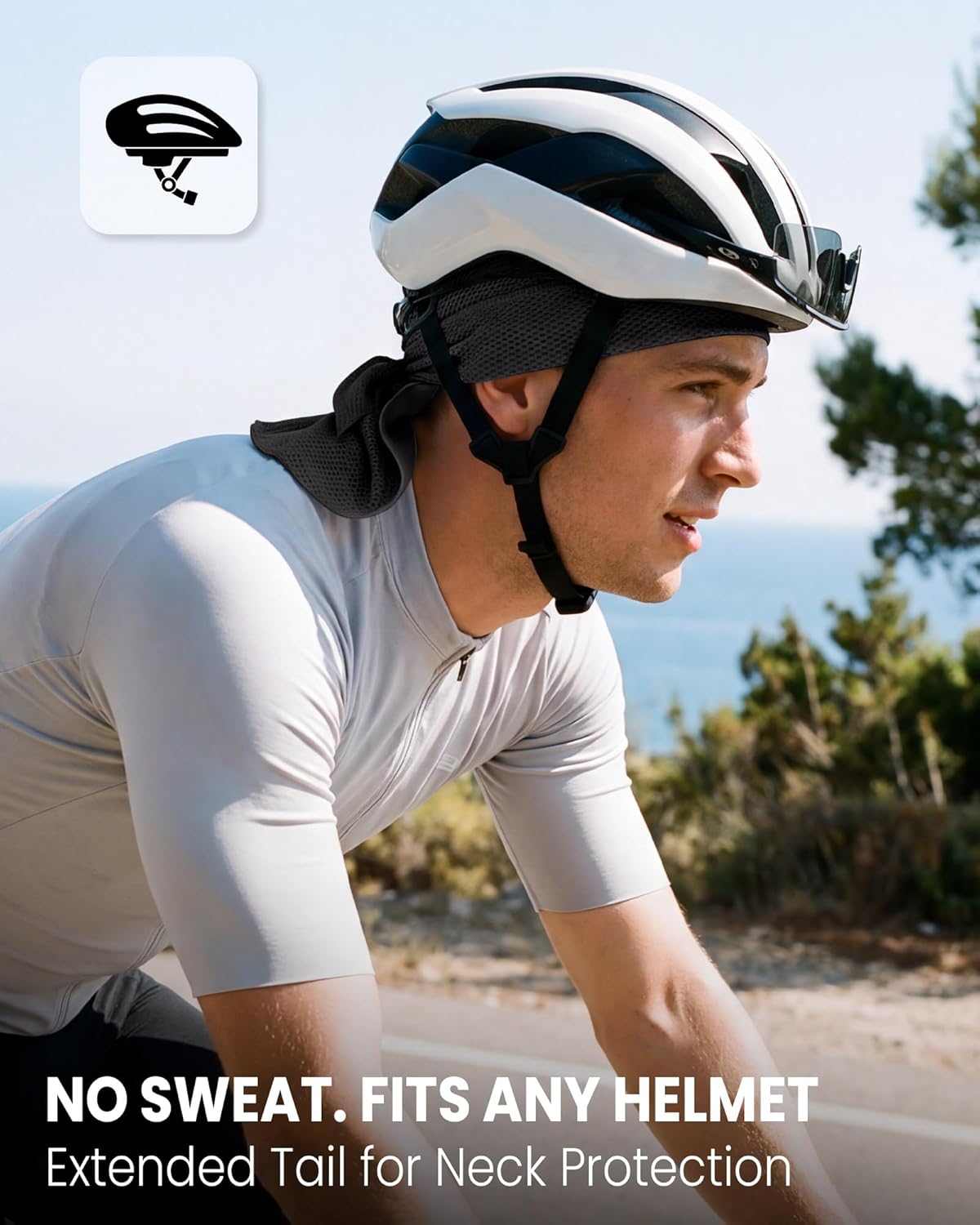 Cooling Skull Cap Durag | Sweat-Wicking Head Wrap for Cycling, Running & Motorcycle | Breathable Doo Rag