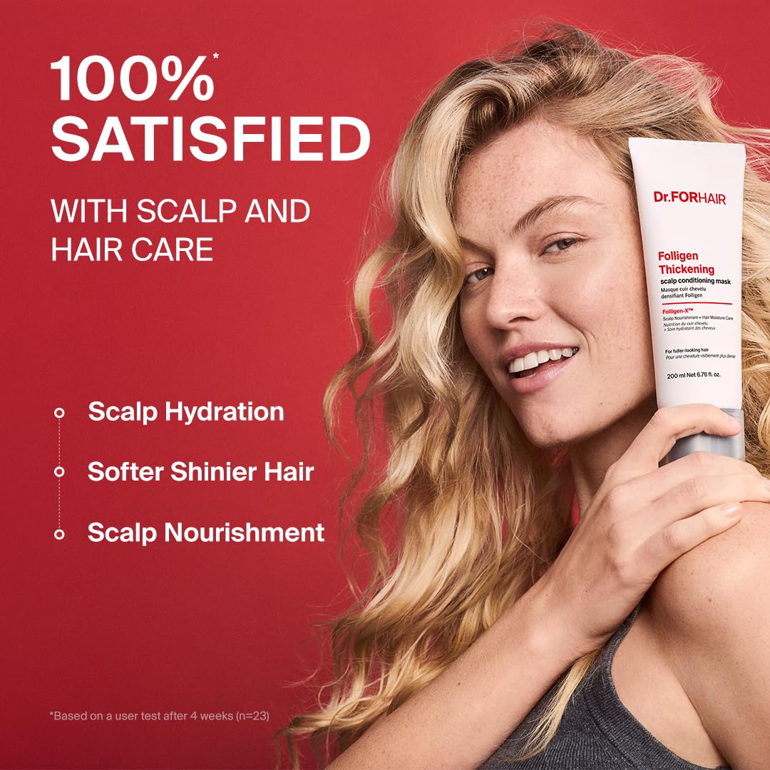 Folligen Thickening Scalp Conditioning Mask - Nourishing Biotin, Keratin & Peptides | 6.76 oz Hair Treatment