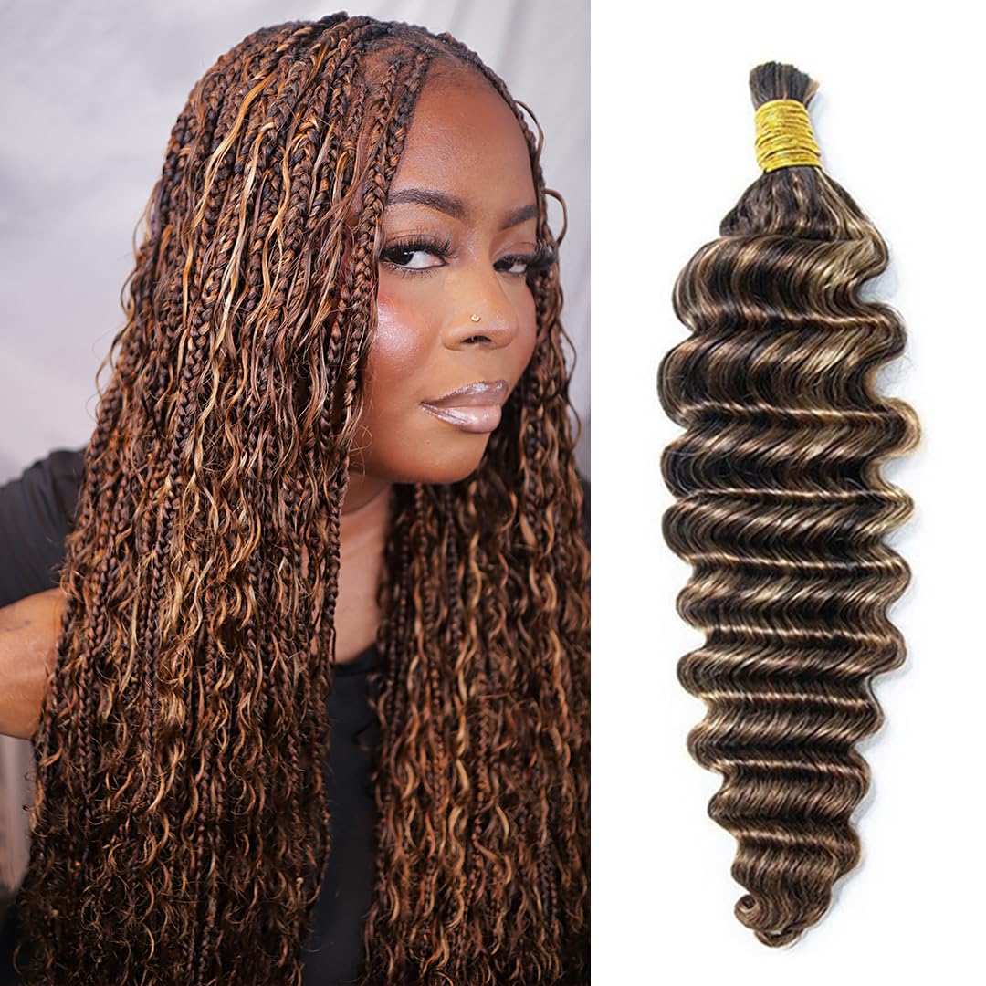 Human Braiding Hair - 100% Virgin Water Wave for Boho Braids | 14 Inch, 50G