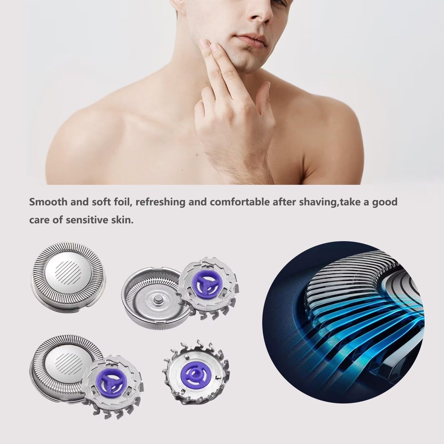 3 pack Replacement Heads Shaver Blade for Norelco Philips HQ3, HQ4, HQ55, HQ56 6948XL, 6947XL, 6945XL, 6940LC, 6900LC, 6863XL, 6856XL, 6854XL, 6853XL