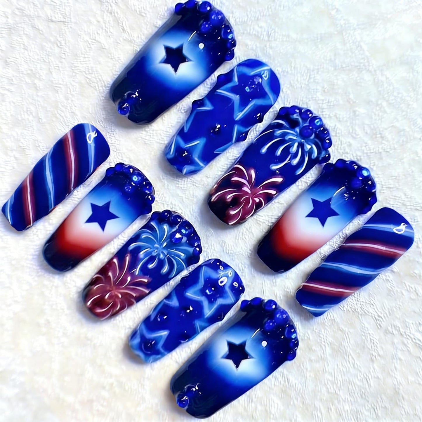 30Pcs Summer Press-On Nails - Medium Almond 3D Lemon French Tip Acrylic Nails | Full Cover Floral Design