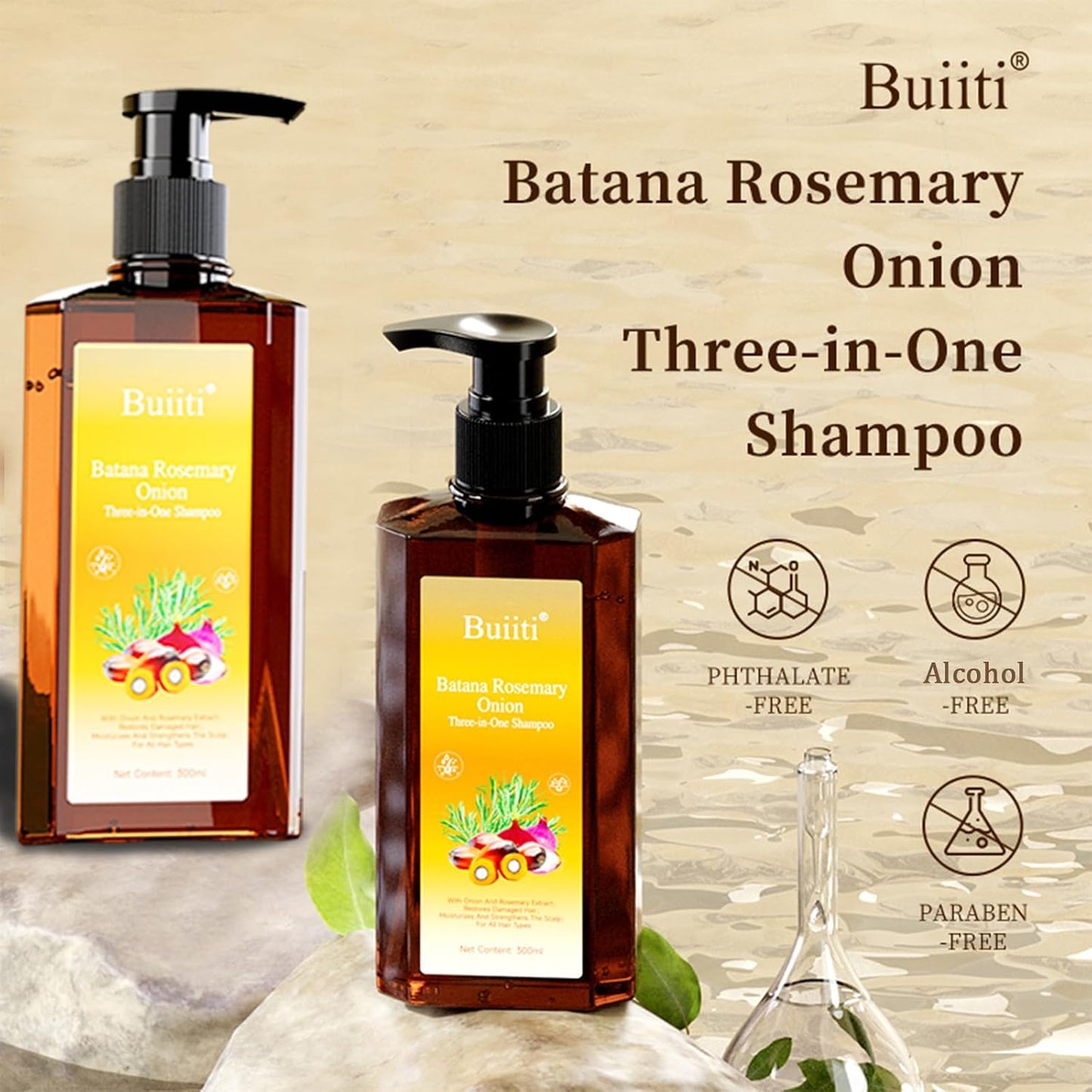 Batana Oil Shampoo for Hair Growth - Rosemary & Onion Infused, Anti-Hair Loss Treatment, 10.14 fl oz (2PCS)
