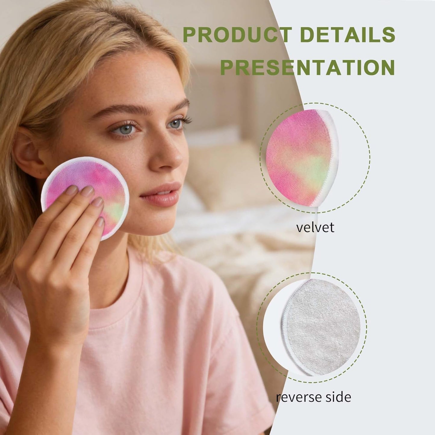 Reusable Makeup Remover Pads - 28 Pack Bamboo Cotton Rounds | Soft, Washable & Comfortable for Skin