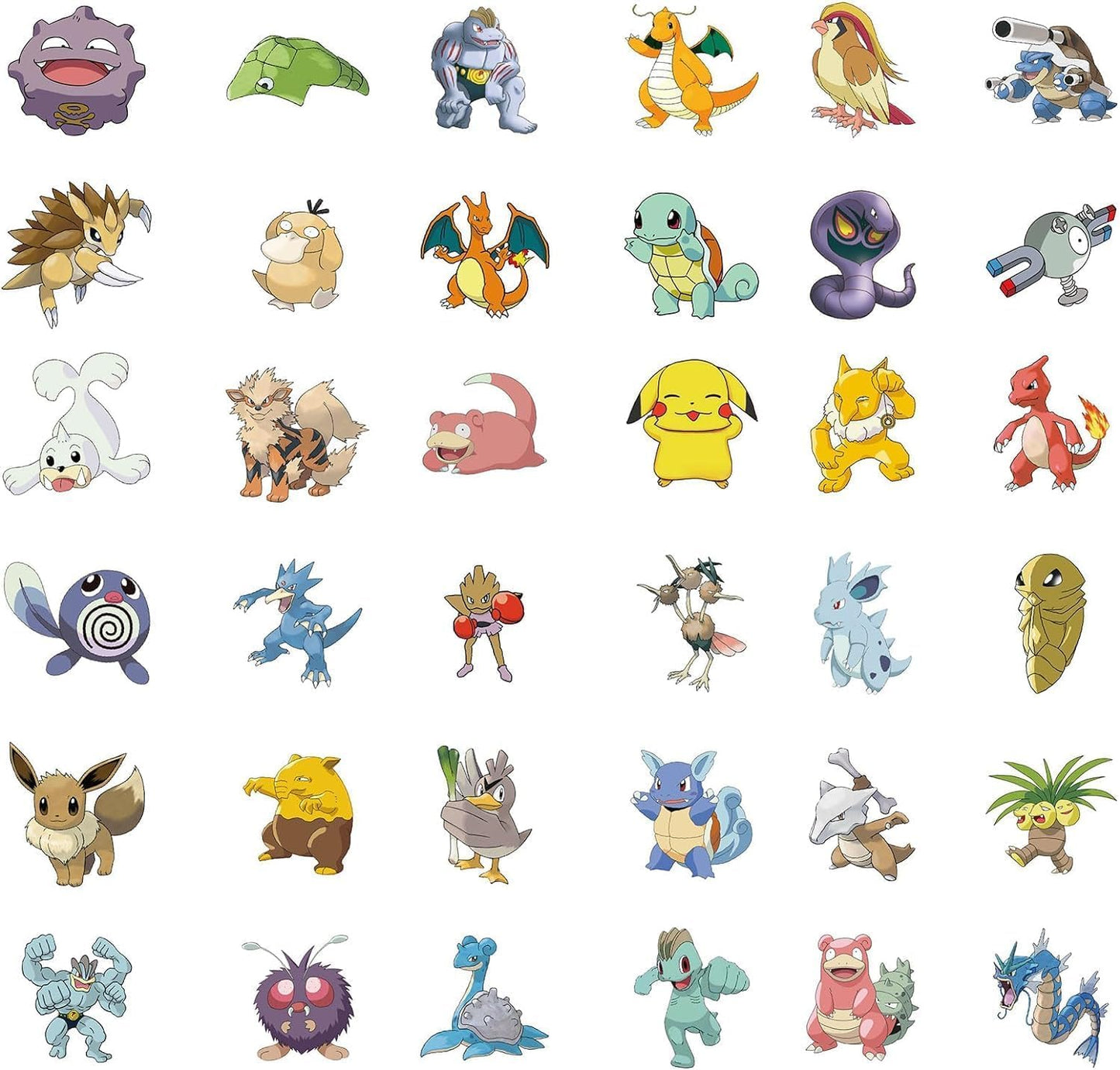 100 Cartoon Pokémon Stickers Waterproof & Durable Cute Decals for Perfect for Laptops, Phones, Skateboards, Luggage,Assorted Funny for Gifts, Party Favors.