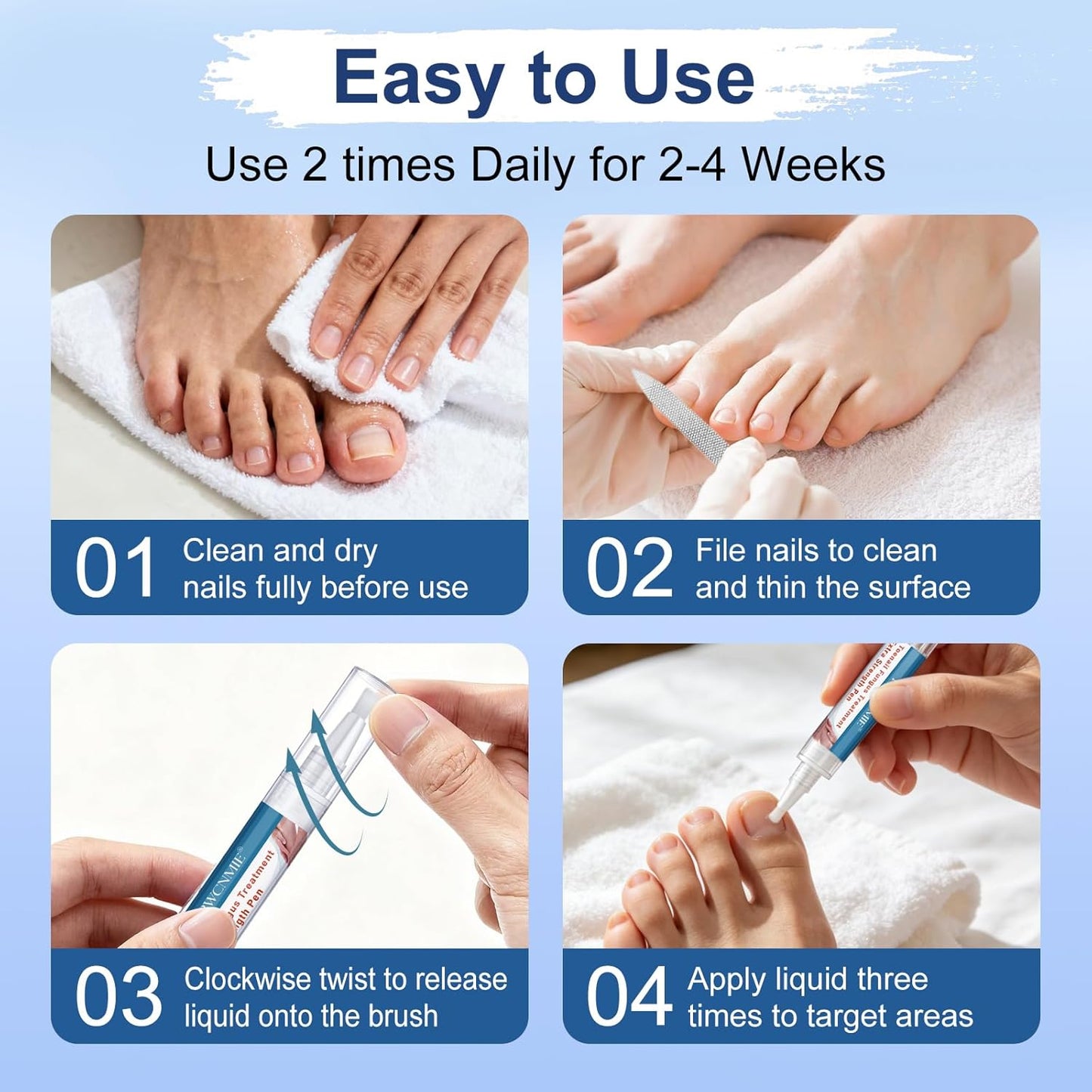 Toenail Fungus Treatment - Extra Strength Fungi Nail Pen with 25% Undecylenic Acid | 6 Pcs for Yellow, Thick, Brittle Nails