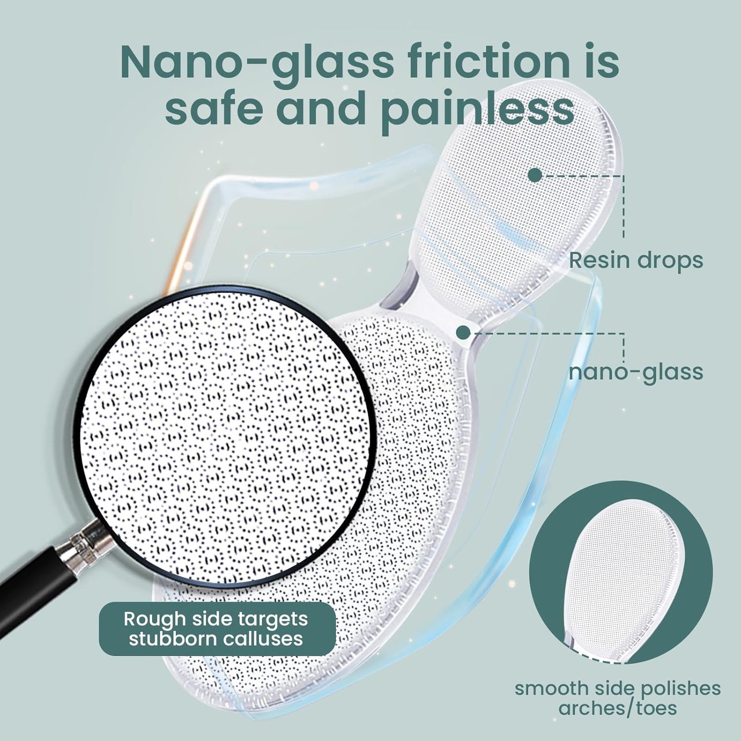 Glass Foot File - 8-Shaped Callus Remover with Rough & Smooth Sides | Professional Pedicure Tool for Men & Women