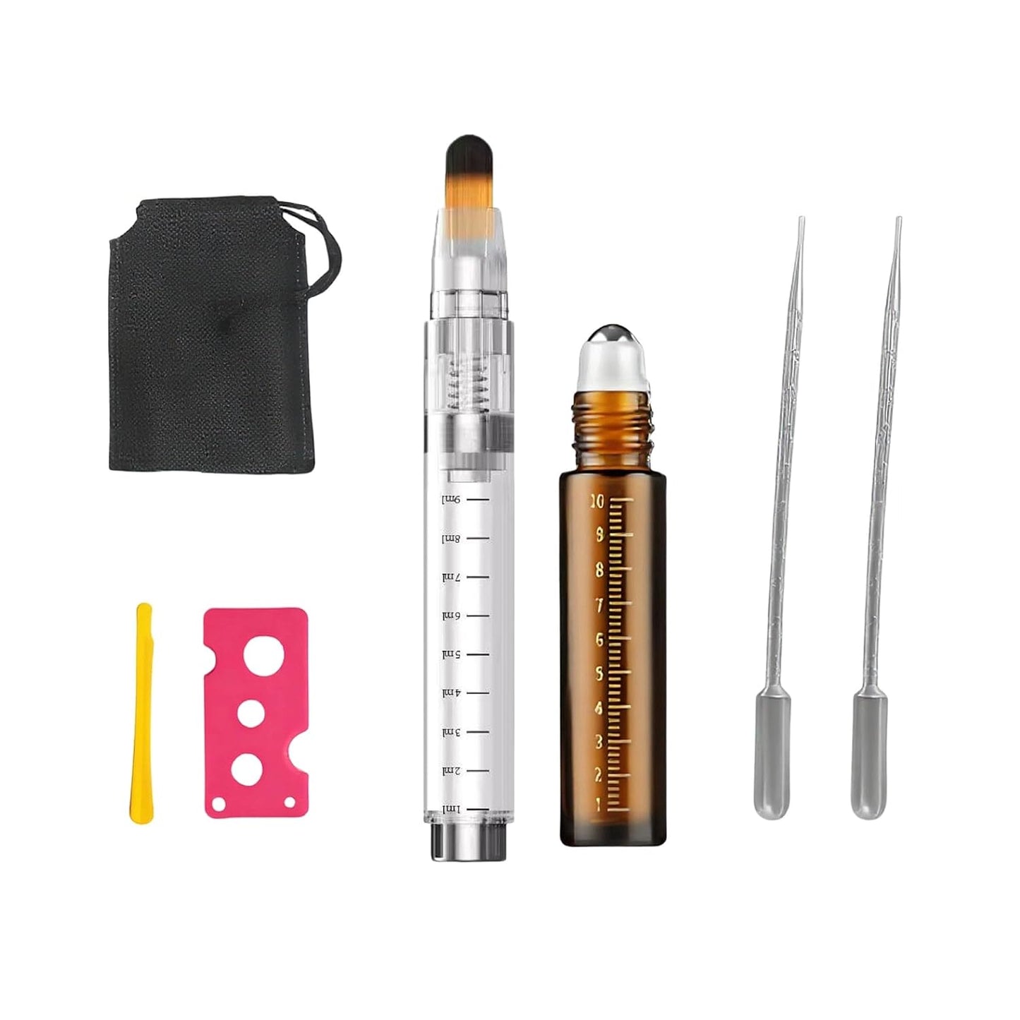 Minoxidil Applicator Brush Set - 7 in 1 Portable Kit for Hairline, Eyebrow & Beard Growth | Scalp Comb & Essential Oil Applicator