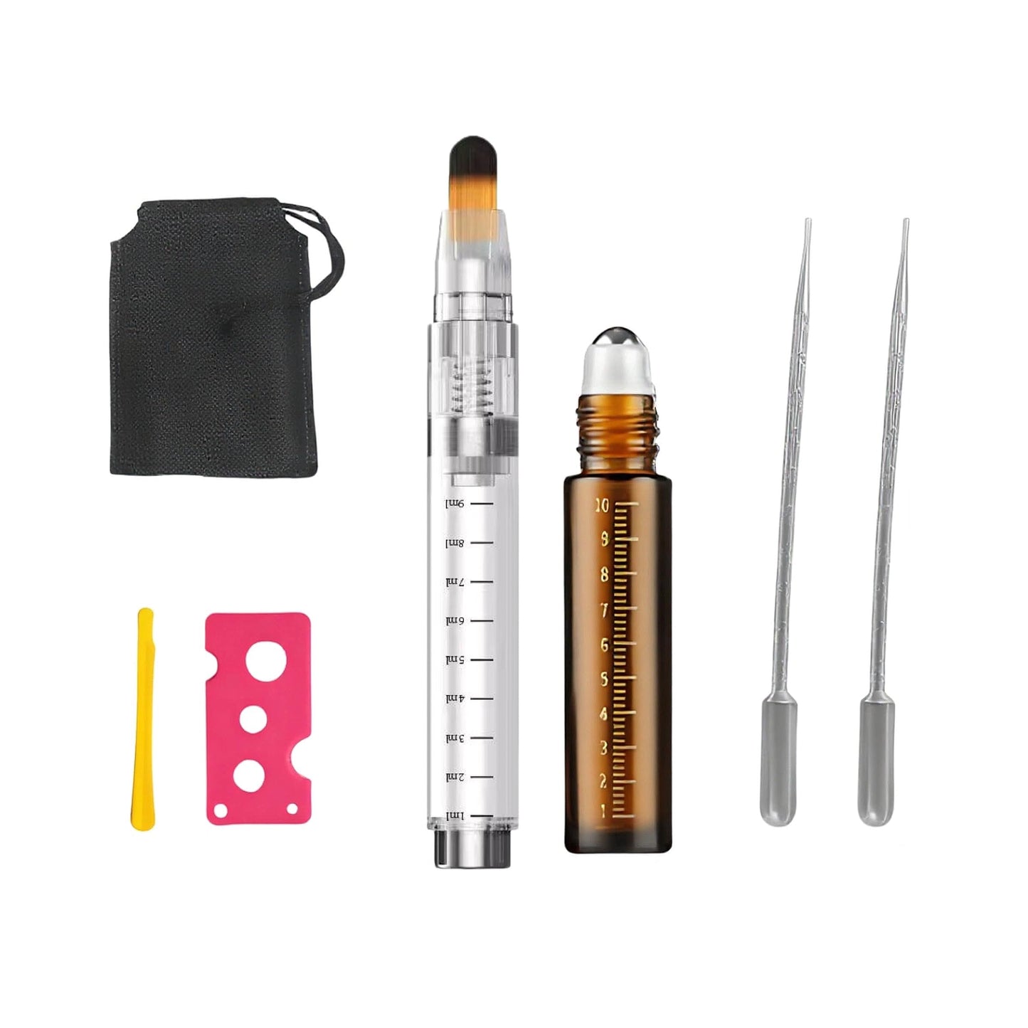 Minoxidil Applicator Brush Set, 7 in 1 Portable Minoxidil Applicator Kit For Hairline Eyebrown Beard Growth, Bottle Scalp Applicator Comb, Quick Hair Essential Oil Serum Applicator For Daily Use