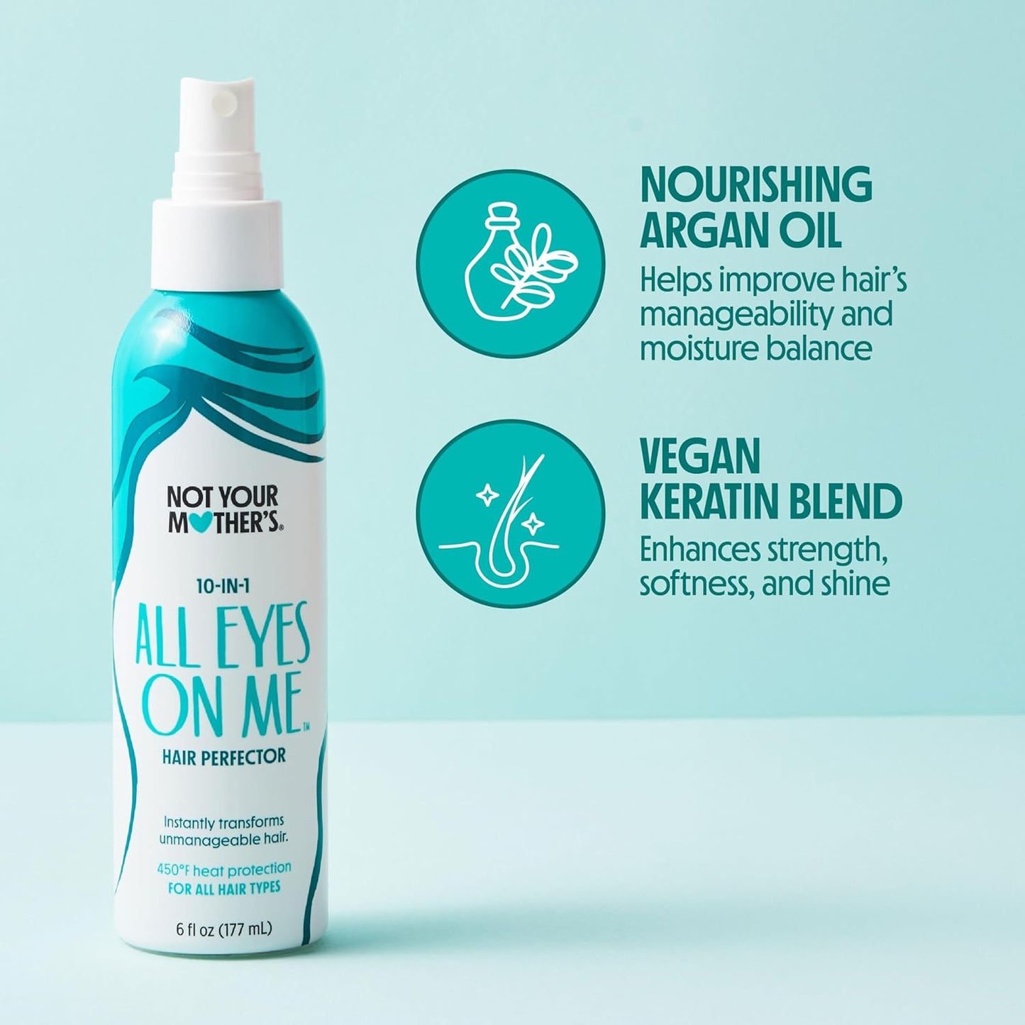 Not Your Mother's All Eyes On Me 10-In-1 Hair Perfector - Moisturizing Detangler & Heat Protectant Spray | 6 fl oz (3-Pack)