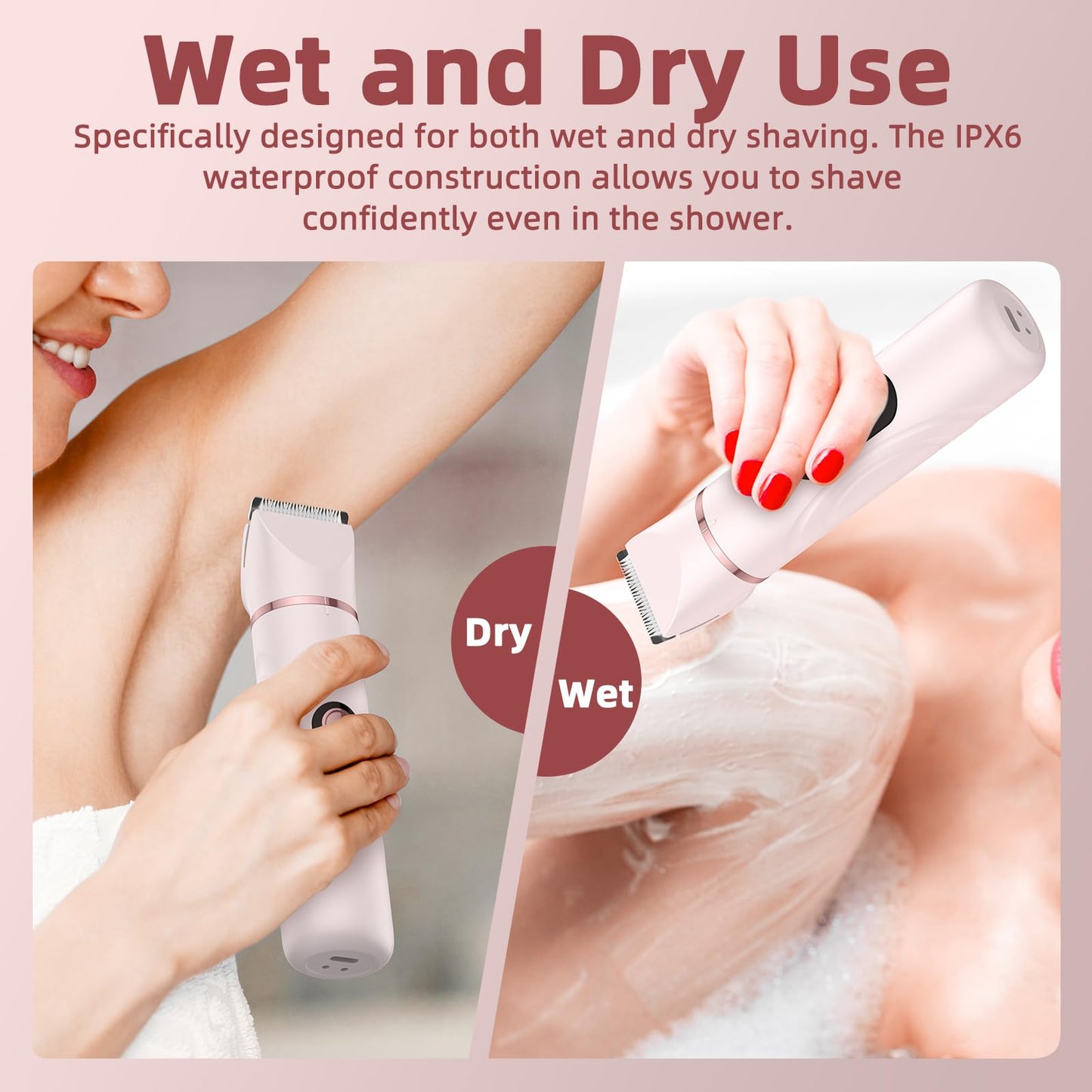 Bikini Trimmer for Women, Nose Hair Trimmer, Painless Electric Razor, Smooth Facial Hair Remover, Body Hair Trimmer for Legs and Armpit
