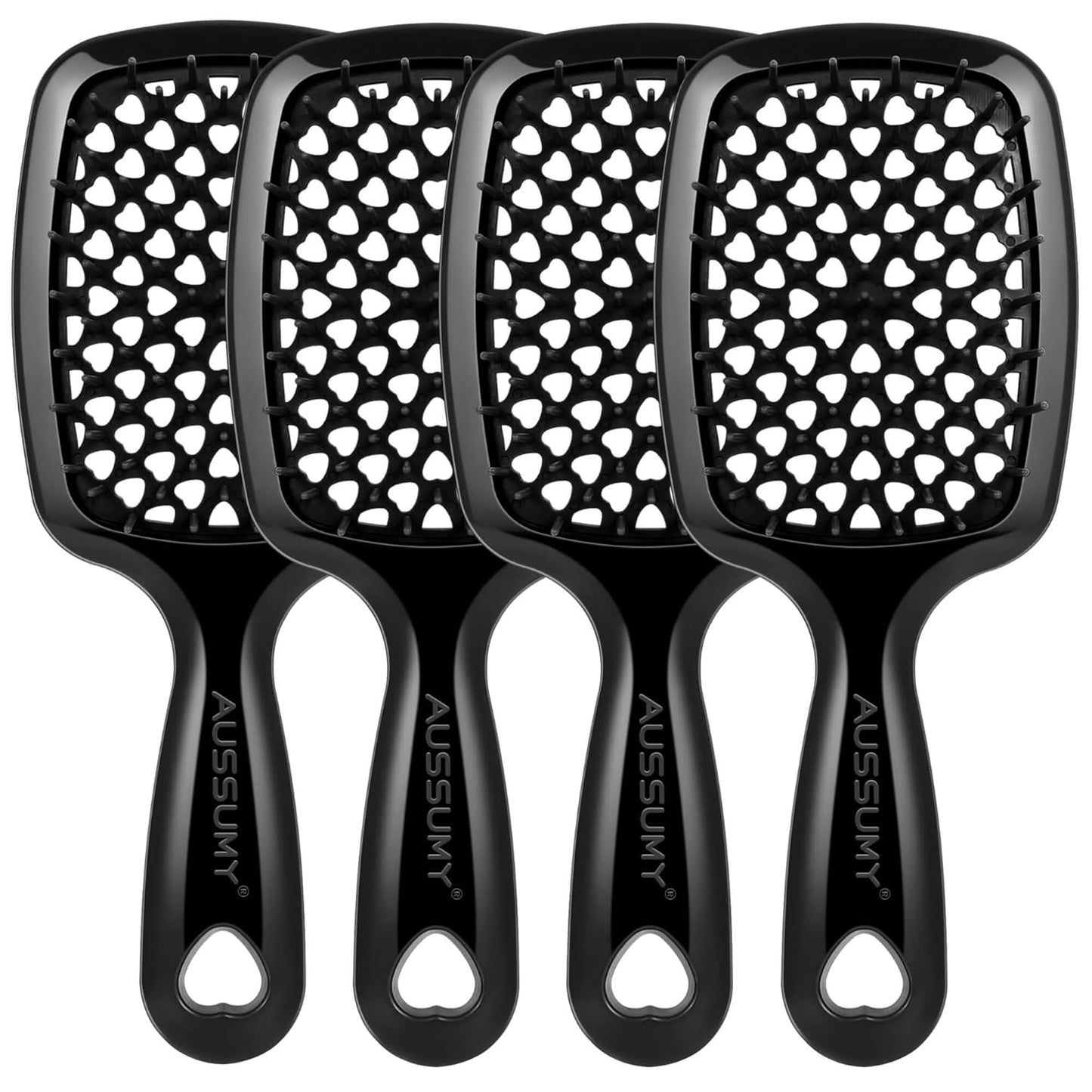 Vented Detangling Hair Brush Set - Soft Bristles for Effortless Tangle-Free Styling | Ideal for Curly, Straight, Wet, Dry Hair - Magenta - 2 Pack