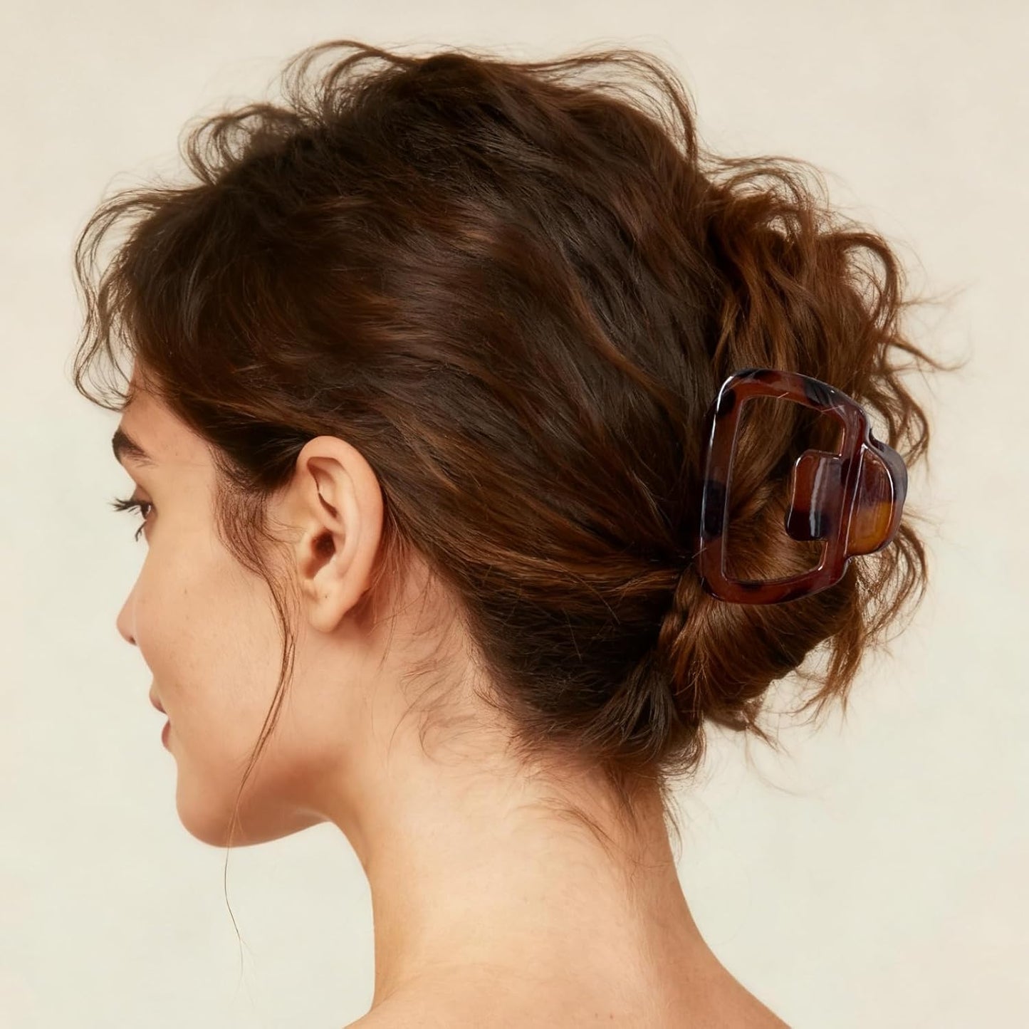 Hair Claw Clips - 6 Tortoise Shell Clips for Women | Strong Hold Non-Slip Design