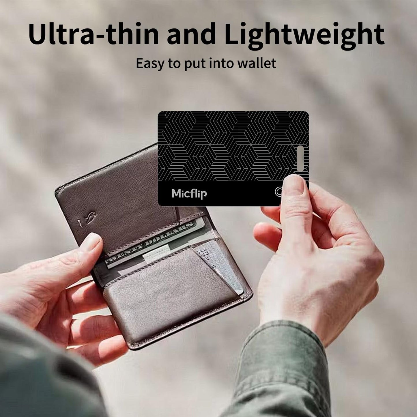 MICFLIP MFi Certified Wallet Tracker Card, Works with Apple Find My