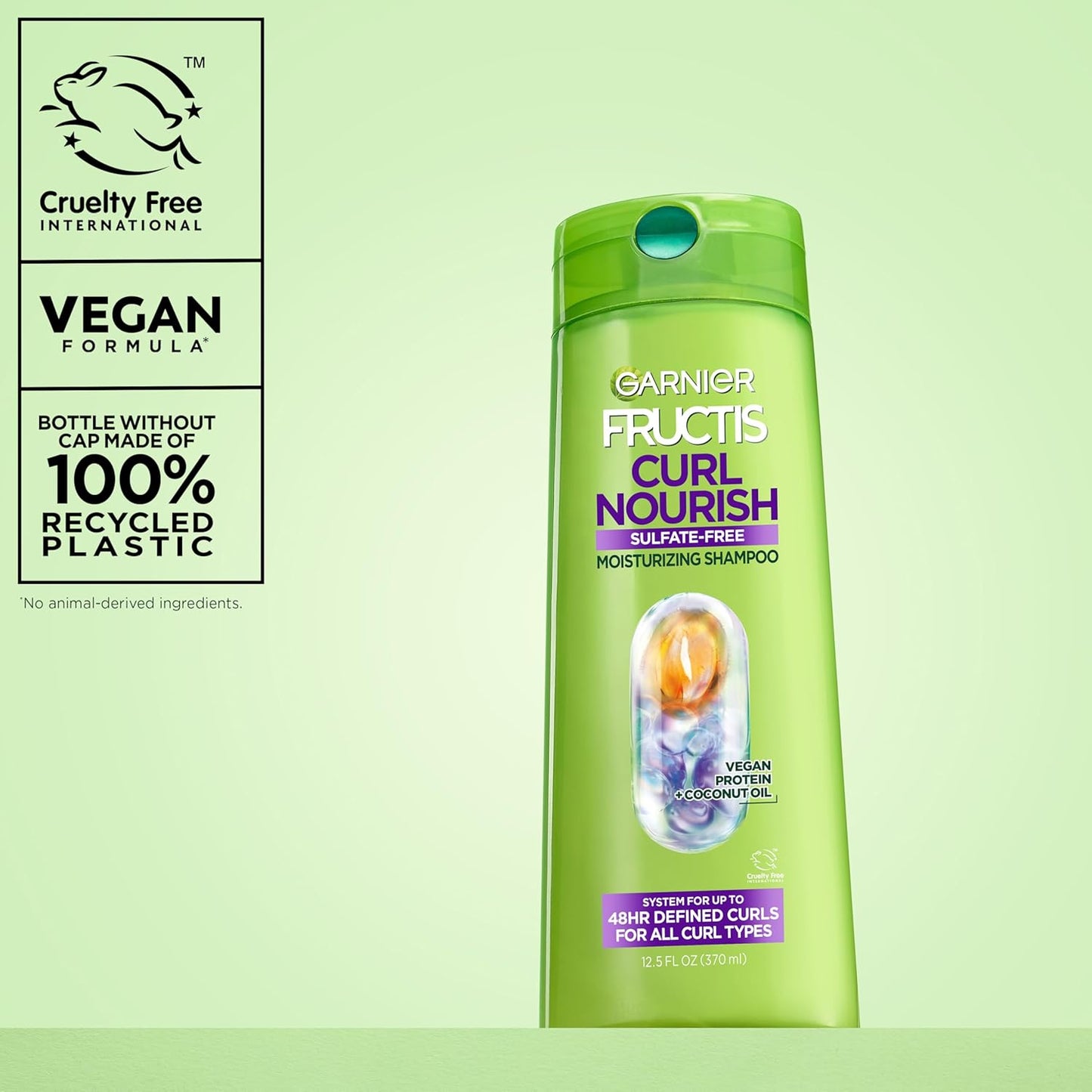 Garnier Fructis Curl Nourish Shampoo - Sulfate Free Moisturizing Formula | 12.5 Fl Oz