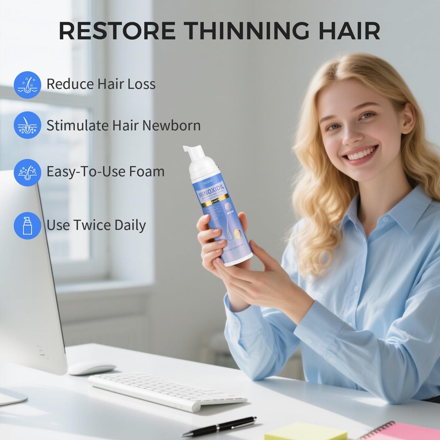 Trzsfr 5% Minoxidil Foam for Men & Women