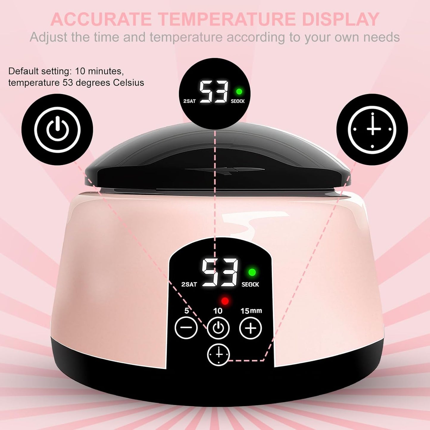 Electric Nail Soaking Bowl - Adjustable Temperature Nail Polish Remover | Fast Soak Time for Home & Salon Use