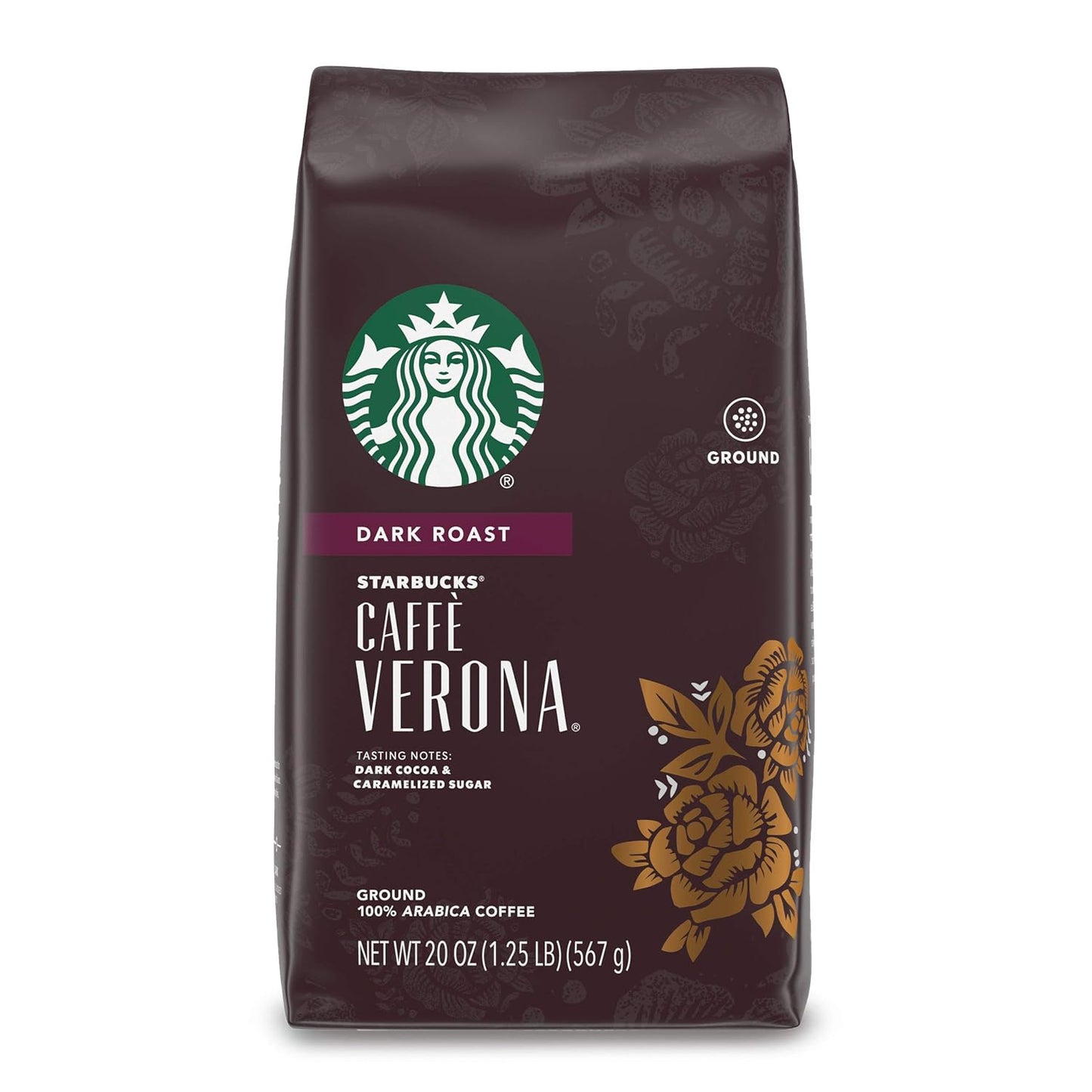 Starbucks Ground Coffee - Dark Roast Italian Blend | 100% Arabica, 18 oz Bag