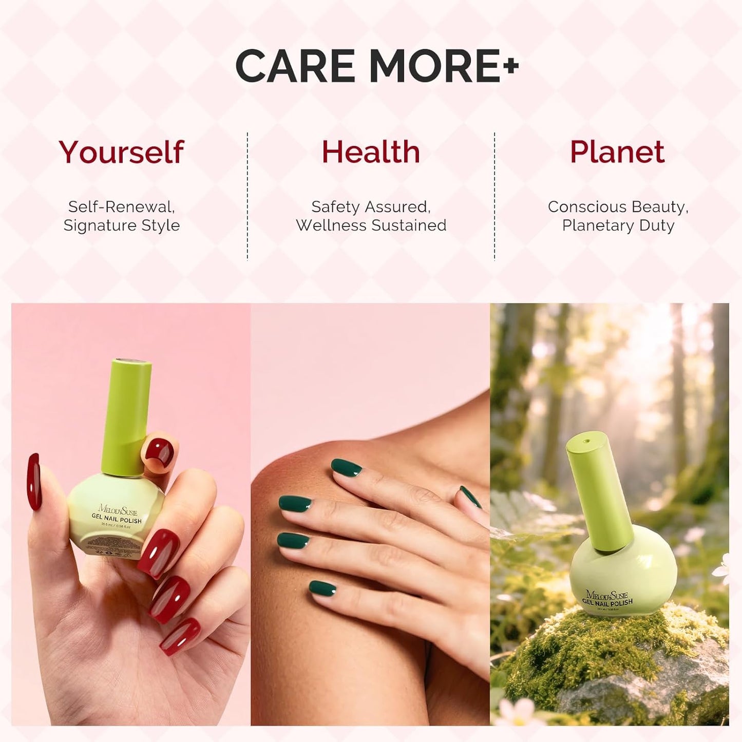MelodySusie Gel Nail Polish Set - 10 Vibrant Colors with Base & Top Coats | HEMA-Free, 16.5ml Bottles