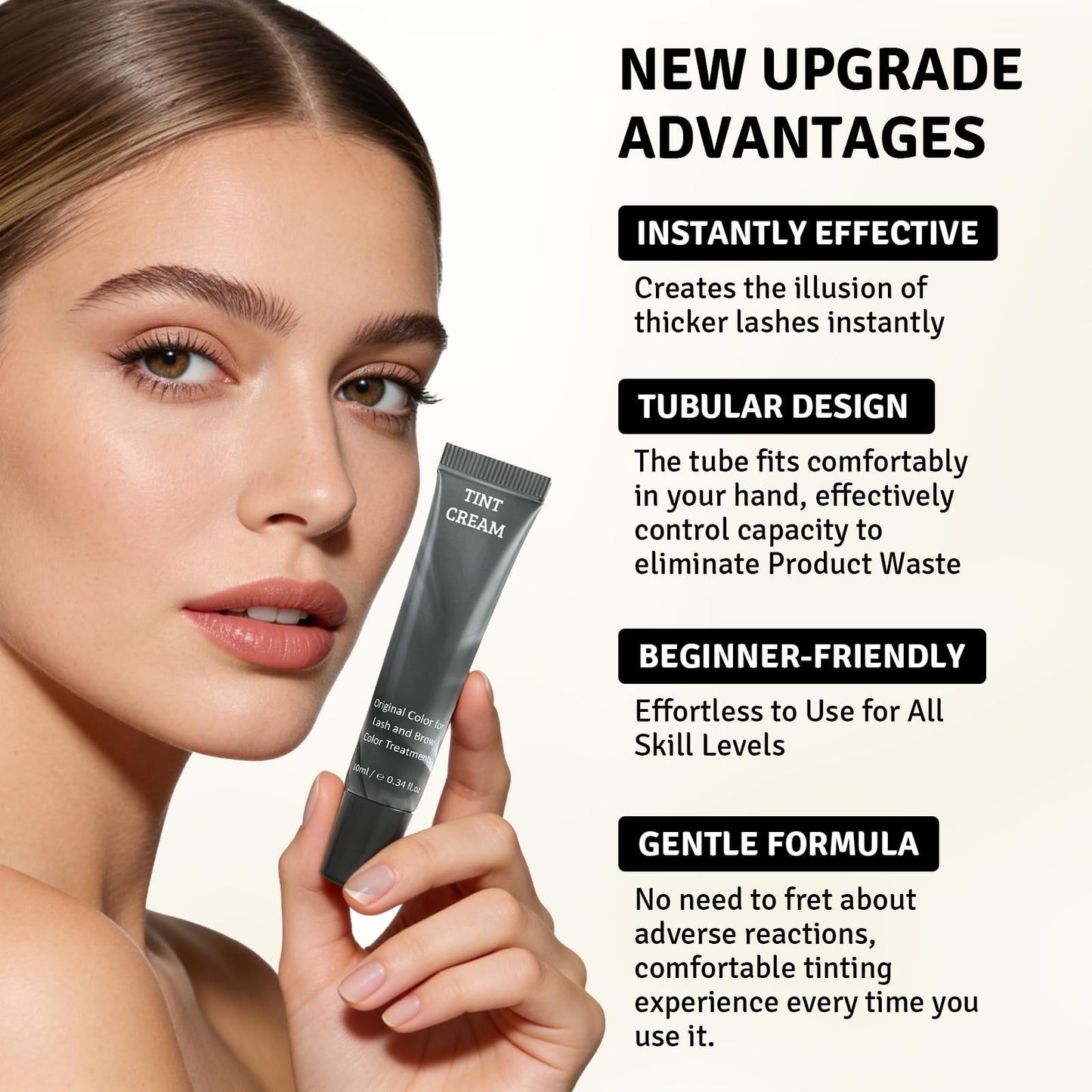 Libeauty Lash & Brow Color Kit – Instant Black Eyelash Color 10 ml, Eyebrow Coloring Set Last Up to 4 Weeks, Waterproof, Gentle Formula, Easy DIY Salon Results at Home