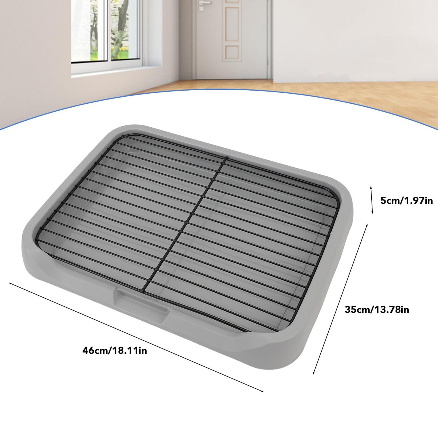 Dog Potty Tray, Indoor Mesh Dog Litter Box, Toilet Pee Pad Holder Puppy Training Tray, Removable Stable Structure Pet Training Pads for Small and Medium Dogs