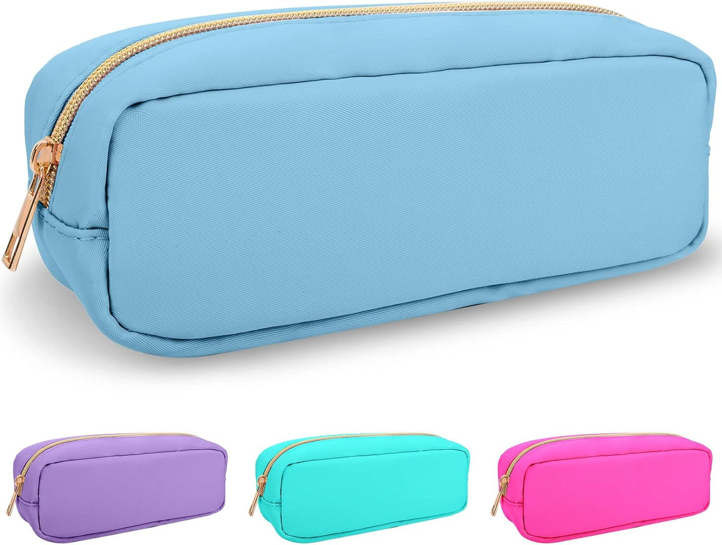 Floral Makeup Bag - Cute Pink Nylon Zipper Pouch for Travel | Waterproof Cosmetic Organizer for Women