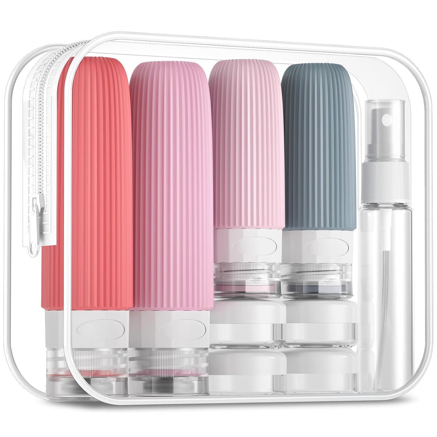Travel Bottles for Toiletries - 16 Pack Silicone Containers | 6oz Leak-Proof Shampoo & Conditioner Set