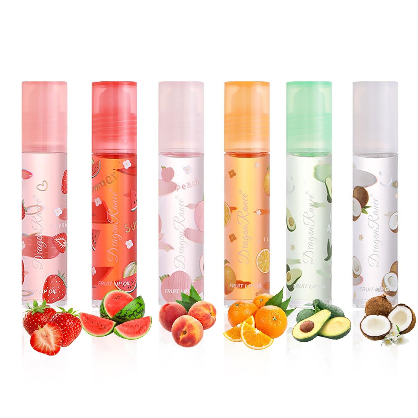 Lissymuse Nourishing Lip Oil Gloss Set, 6pcs Non-Sticky Moisturizing Smooth Glossy Finish Lip Glow Oil, Tinted Plumping Butter Lipgloss Long Lasting Lips Balm - Lips Care Stuff for Women Girls Teens